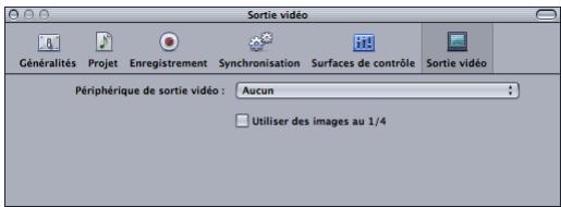 APPLE SOUNDTRACK PRO 2 - Préférences de sortie vidéo - 1