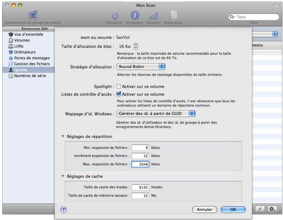 APPLE XSAN 2 - Modifications des réglages de volume avancés - 1
