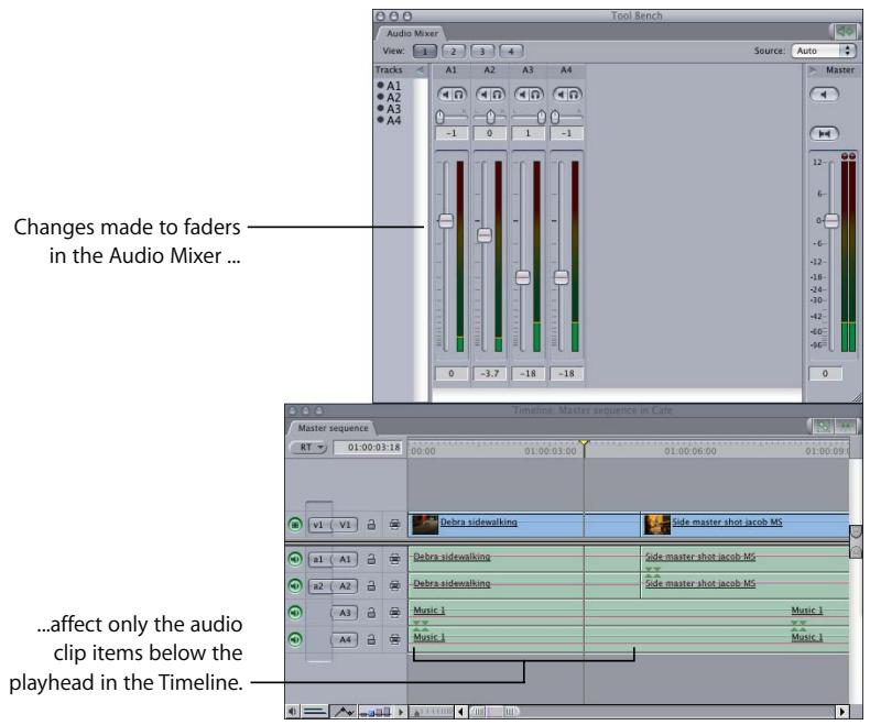 APPLE FINAL CUT PRO 5 - Using Faders to Adjust Audio Levels - 1