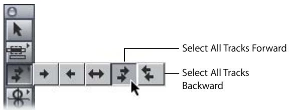 APPLE FINAL CUT PRO 5 - Selecting All Items on All Tracks Forward or Backward - 1