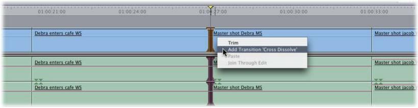APPLE FINAL CUT PRO 5 - To add the default video transition, do one of the following: - 2