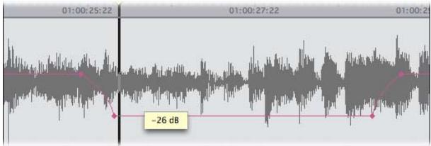 APPLE FINAL CUT PRO 5 - Example: Using Keyframes to Adjust Audio Levels - 3