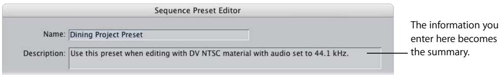 APPLE FINAL CUT PRO 5 - To create a new preset: - 2