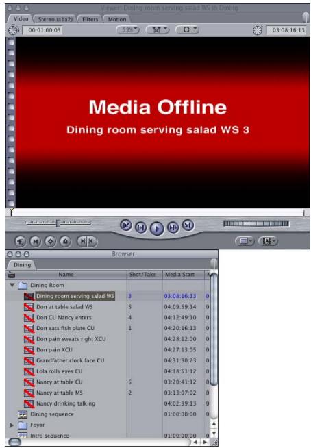APPLE FINAL CUT PRO 5 - About Offline Clips - 1