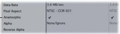 APPLE FINAL CUT PRO 5 - To select the Anamorphic property for a clip: - 1