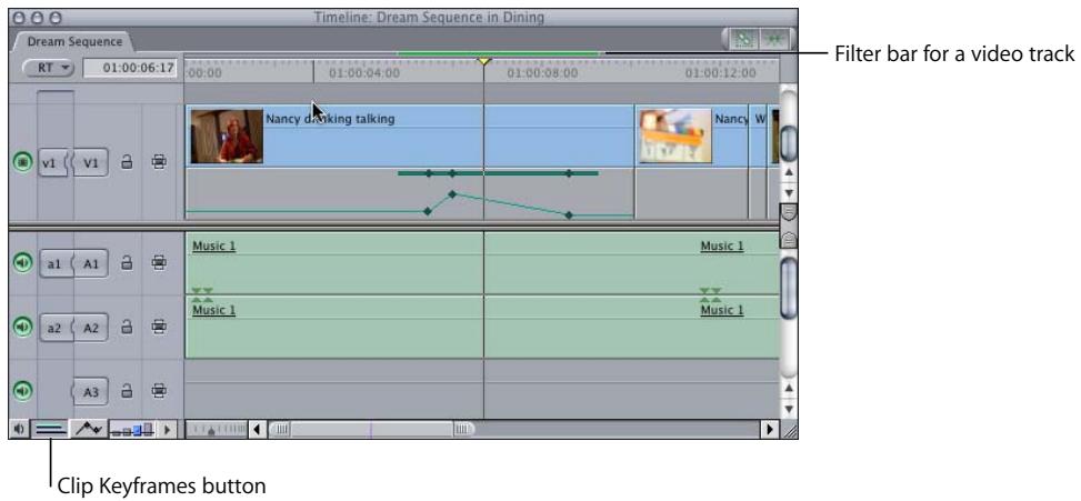 APPLE FINAL CUT PRO 5 - Displaying Filter Bars in the Timeline - 1