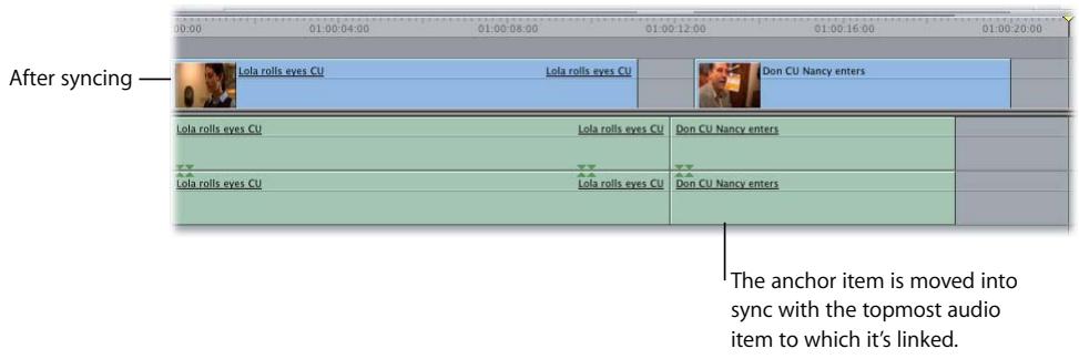 APPLE FINAL CUT PRO 5 - Moving a Clip Into Sync - 2