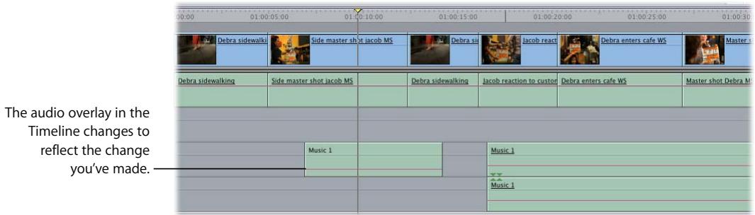 APPLE FINAL CUT PRO 5 - To change the overall audio level of a clip using a fader: - 3