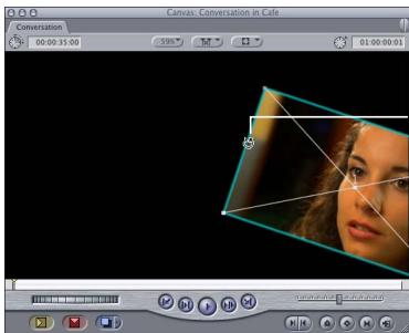 APPLE FINAL CUT PRO 5 - To rotate a clip: - 1