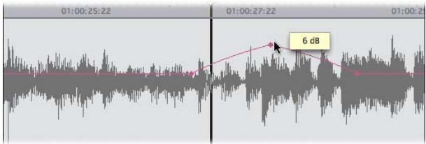 APPLE FINAL CUT PRO 5 - Example: Using Keyframes to Adjust Audio Levels - 2