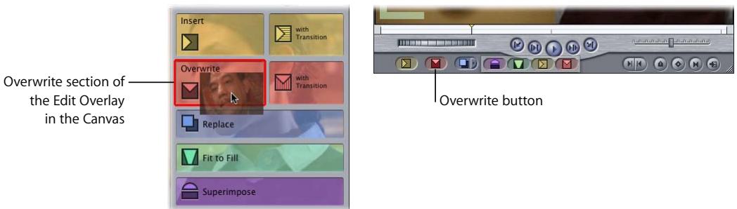APPLE FINAL CUT PRO 5 - To perform an overwrite edit: - 1