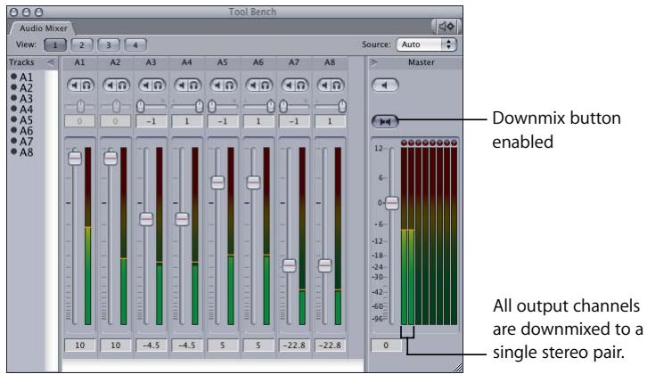 APPLE FINAL CUT PRO 5 - Downmixing Multiple Audio Channels to a Stereo Mix - 1