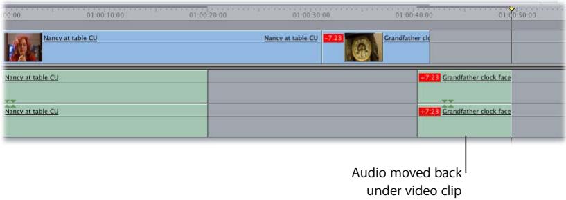 APPLE FINAL CUT PRO 5 - When Linked Clips Are Moved Out of Sync - 3