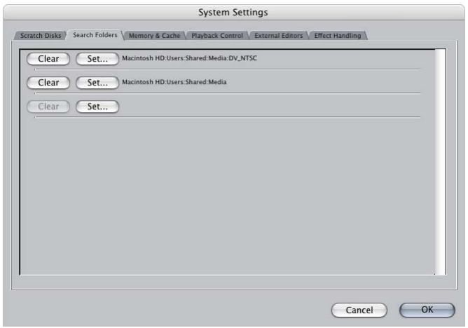 APPLE FINAL CUT PRO 5 - Search Folders Tab - 1