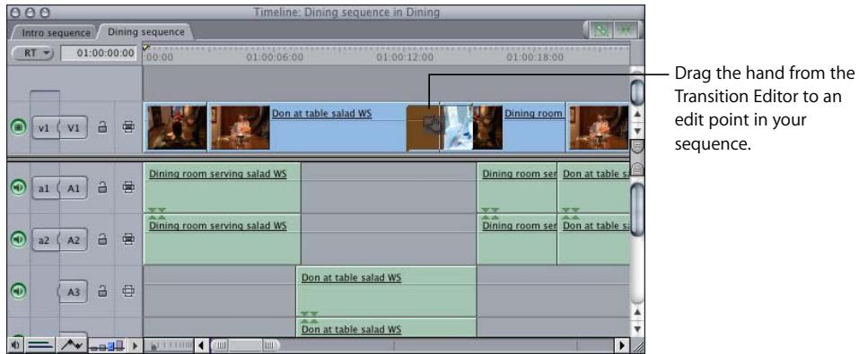 APPLE FINAL CUT PRO 5 - Applying a Modified Transition Directly to a Sequence in the Timeline - 1