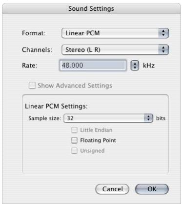 APPLE FINAL CUT PRO 5 - QuickTime Movie Sound Settings - 2