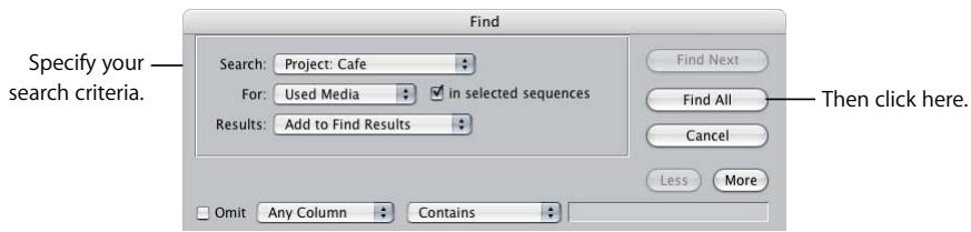 APPLE FINAL CUT PRO 5 - To search for multiple items in the Browser: - 1