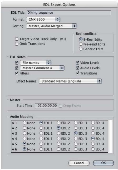 APPLE FINAL CUT PRO 5 - To export a sequence to an EDL file: - 1