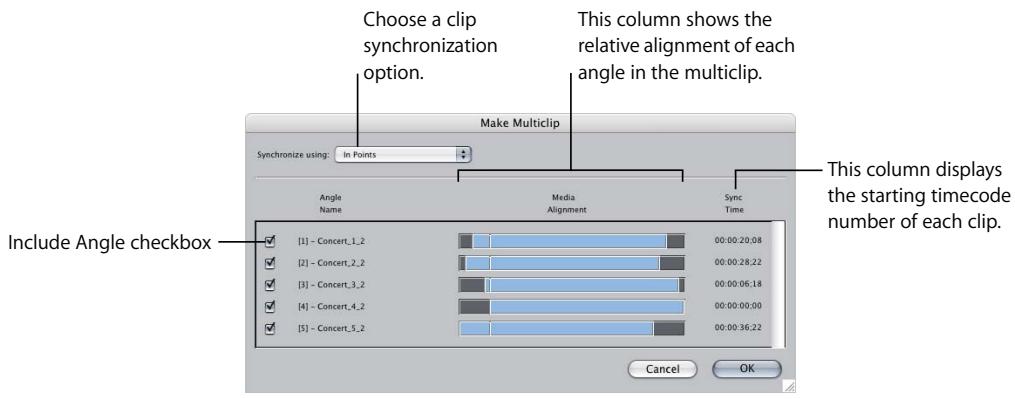 APPLE FINAL CUT PRO 5 - About the Make Multiclip Dialog - 1