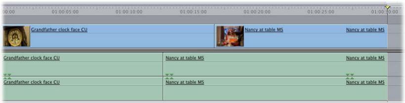 APPLE FINAL CUT PRO 5 - Example: Split Edit in the Viewer and a Simple Edit Point in the Canvas - 3