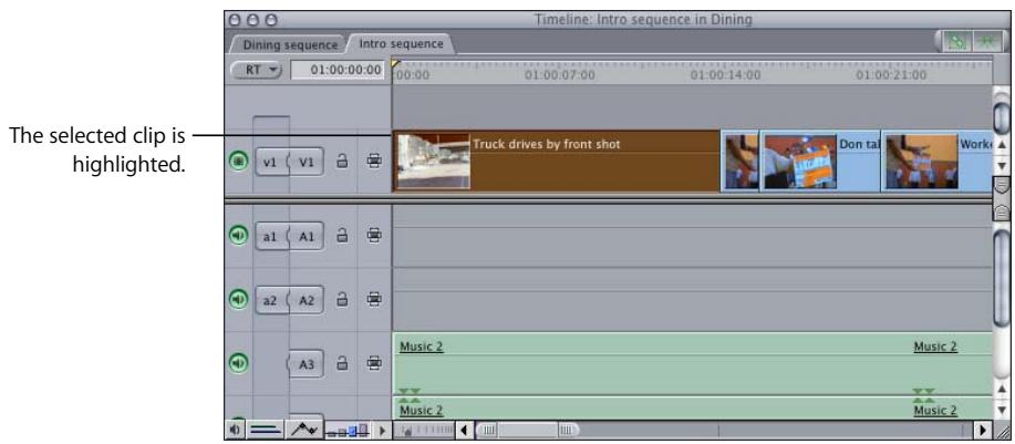 APPLE FINAL CUT PRO 5 - Identifying Selections in the Timeline - 1