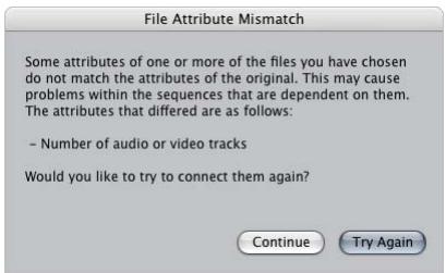 APPLE FINAL CUT PRO 5 - To use the Reconnect Files dialog: - 3