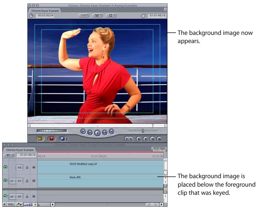 APPLE FINAL CUT PRO 5 - Example: Using the Chroma Keyer Filter - 10