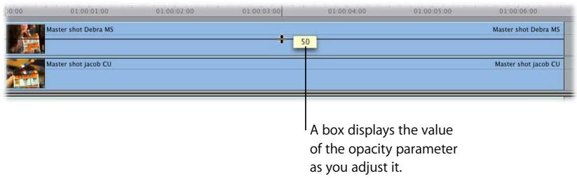 APPLE FINAL CUT PRO 5 - Example: Keyframing Opacity in the Timeline - 2
