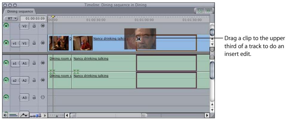 APPLE FINAL CUT PRO 5 - To do an insert edit: - 1