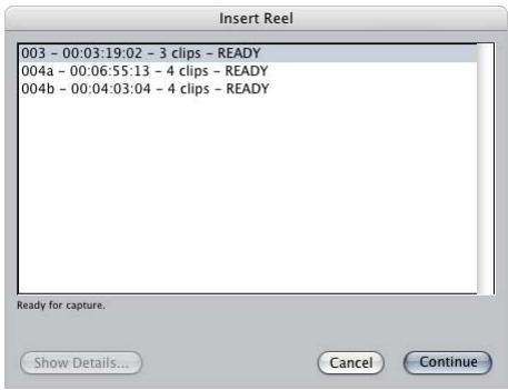 APPLE FINAL CUT PRO 5 - To batch capture clips: - 1