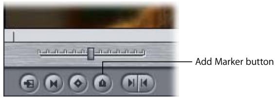 APPLE FINAL CUT PRO 5 - To quickly add a marker to a clip in the Viewer: - 1