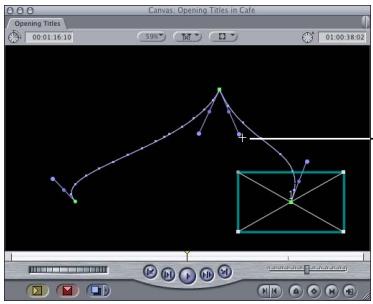 APPLE FINAL CUT PRO 5 - To resize one side of a Bezier curve independently of the other: - 2