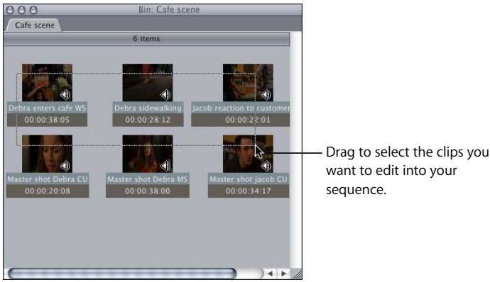 APPLE FINAL CUT PRO 5 - To add an entire clip to a sequence: - 1
