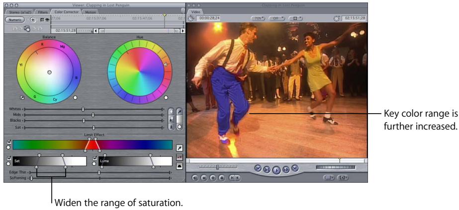 APPLE FINAL CUT PRO 5 - Example: Using the Limit Effect Controls to Change a Specific Color - 8