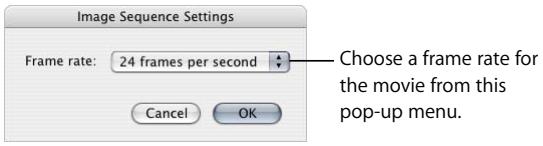 APPLE FINAL CUT PRO 5 - To convert a numbered image sequence into a QuickTime movie: - 2
