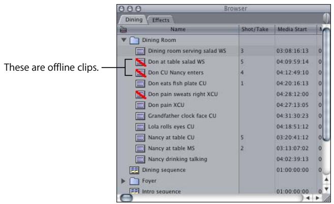 APPLE FINAL CUT PRO 5 - About the Connections Between Clips and Media Files - 1