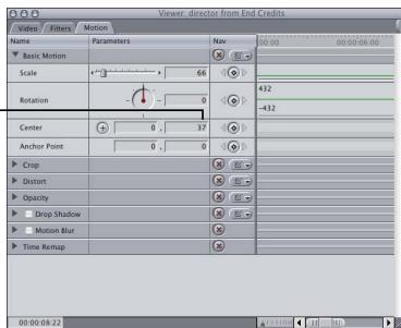 APPLE FINAL CUT PRO 5 - Check the Basic Motion box, then click OK. - 8