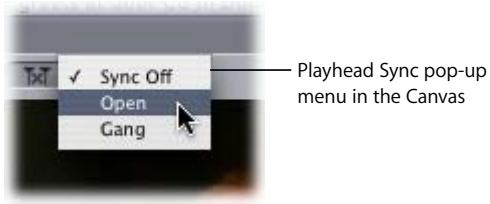 APPLE FINAL CUT PRO 5 - Playhead Sync Pop-Up Menu - 1