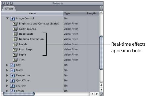APPLE FINAL CUT PRO 5 - Identifying Which Effects Can Be Processed in Real Time - 1