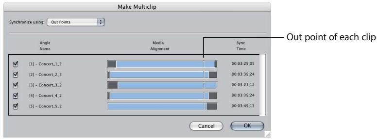 APPLE FINAL CUT PRO 5 - Synchronizing Angles in a Multiclip - 5