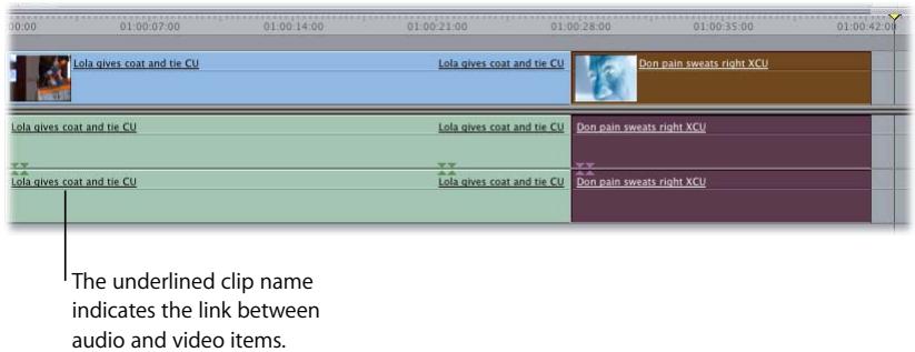 APPLE FINAL CUT PRO 5 - Linked Sync Relationships Between Video and Audio Clips - 1