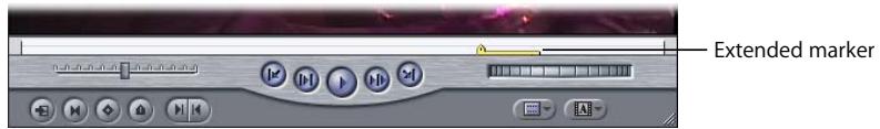APPLE FINAL CUT PRO 5 - To extend a marker's duration to the playhead's location: - 1