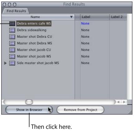 APPLE FINAL CUT PRO 5 - To modify an item property for a group of found clips: - 2