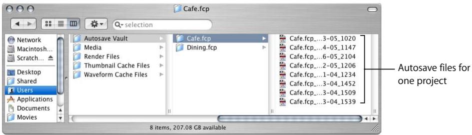 APPLE FINAL CUT PRO 5 - To change the location of the Autosave Vault folder: - 1