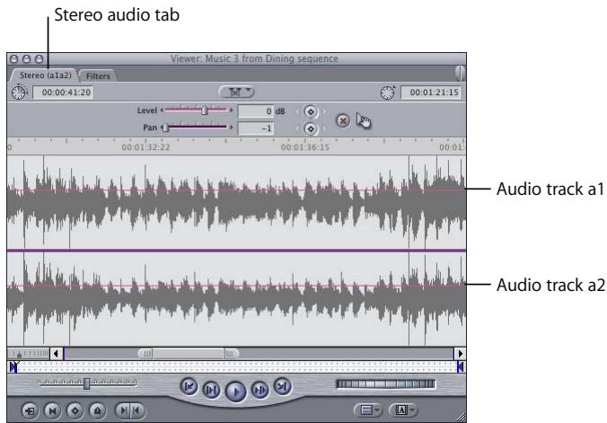 APPLE FINAL CUT PRO 5 - Viewing Audio Tracks in the Viewer - 2