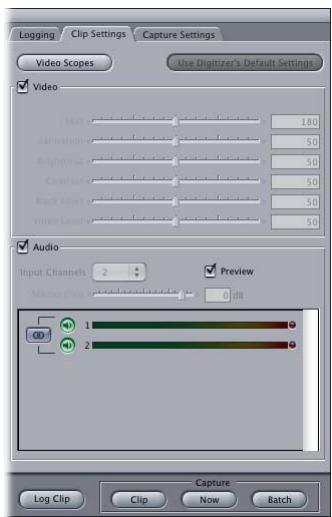 APPLE FINAL CUT PRO 5 - Tabs in the Log and Capture Window - 2