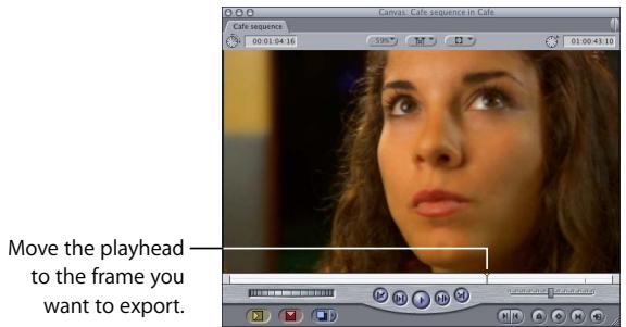 APPLE FINAL CUT PRO 5 - To export a still image: - 1