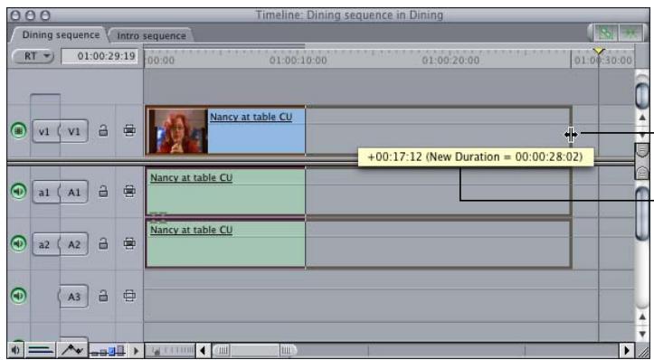 APPLE FINAL CUT PRO 5 - Changing the Duration of Clips in the Timeline - 2