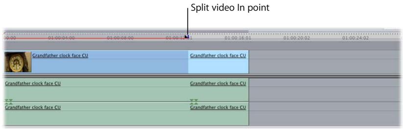 APPLE FINAL CUT PRO 5 - Example: Split Edit in the Viewer and a Single Split Edit Point in the Canvas - 2