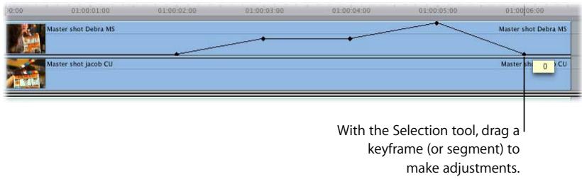 APPLE FINAL CUT PRO 5 - Example: Keyframing Opacity in the Timeline - 4